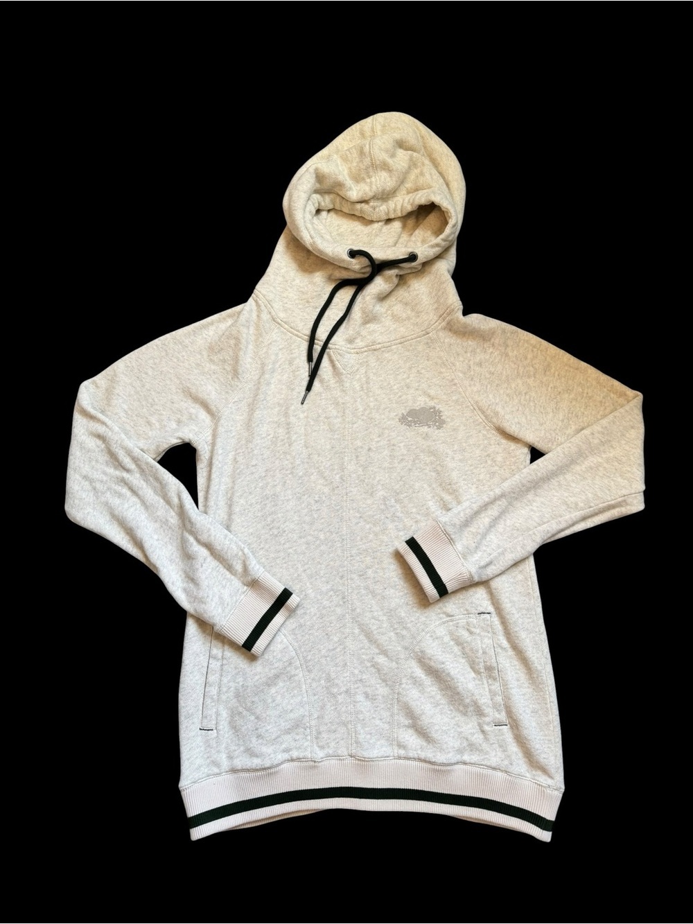 Women’s oatmeal Roots Canada Hooded Pullover Sweatshirt med